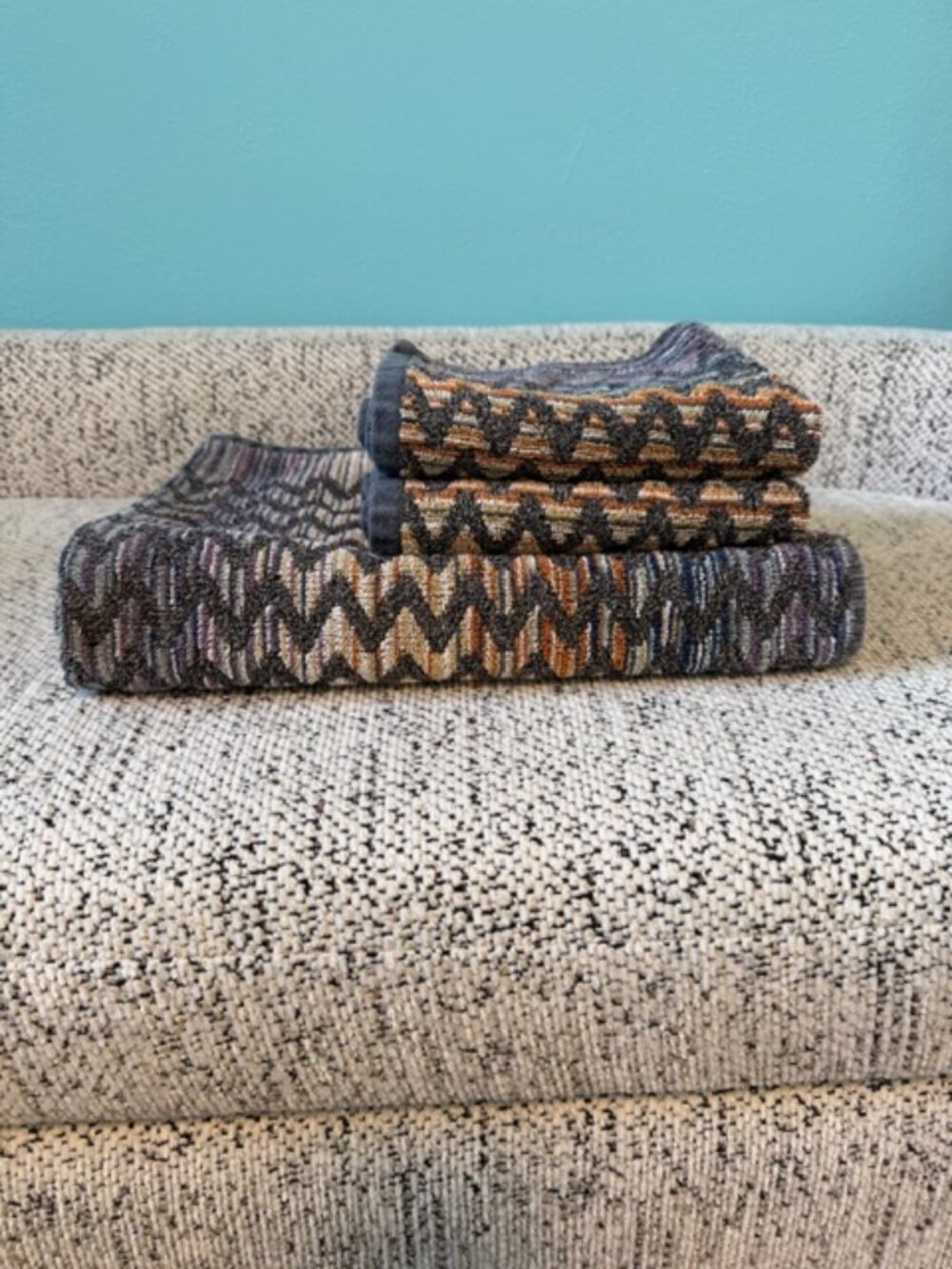 Missoni Home Towels Set (3 Pc) – Bath + 2 Hand | Multicolor Zigzag